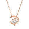 Kaelakee SHEGRACE "Moon with Cats" 41cm (Clear, Rose Gold)