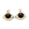 Ripats "Eye" 15x17x6.5mm 18K Kullaga kaetud (Black-Golden)