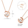 Kaelakee SHEGRACE "Moon with Cats" 41cm (Clear, Rose Gold)