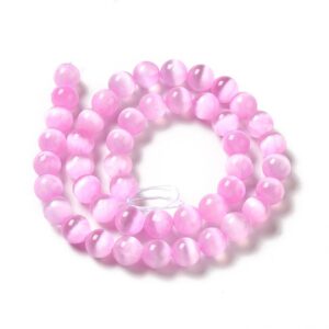Nat. Seleniit Grade A "Pink" 8.5mm (värvitud)