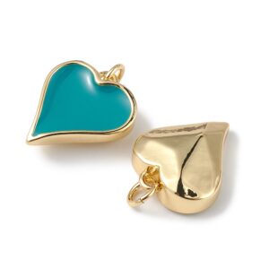 Ripats Süda "Teal" 16.5x14x5mm (Brass 18K Kullatud)