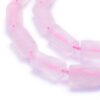 Nat. Roosa Kvarts Frosted "Column" 13~18x7~10.5mm