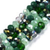 Lihvitud Klaashelmed Paelal "Green" 5.5~6x5mm