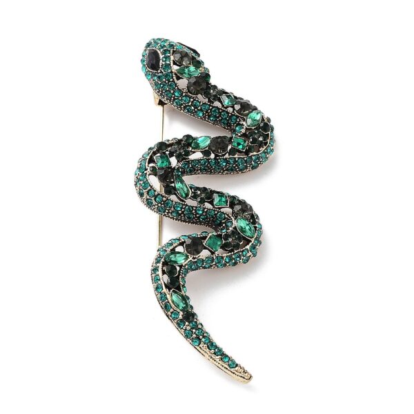 Pross "Kristallidega Madu" 95x35x14mm (Emerald, Golden)