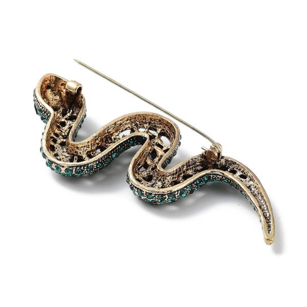 Pross "Kristallidega Madu" 95x35x14mm (Emerald, Golden)