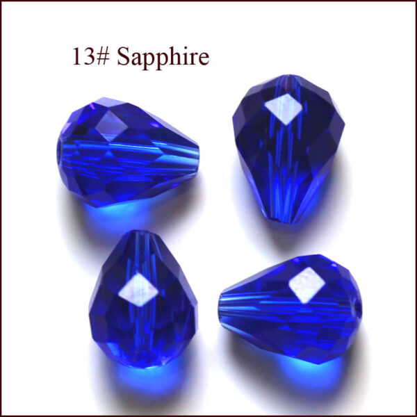 Lihvitud Klaashelmes "Tilk" Grade AAA 10x12mm (Sapphire)