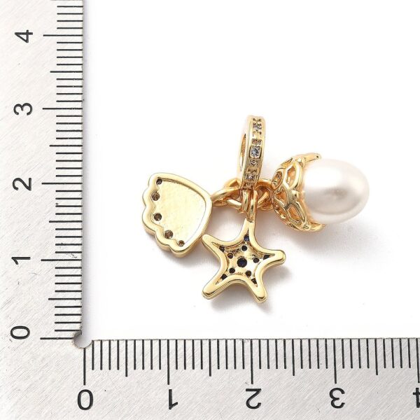 Ripatsid "Pärl, Teokarp ja Meritäht" (Brass 18K Kullatud)