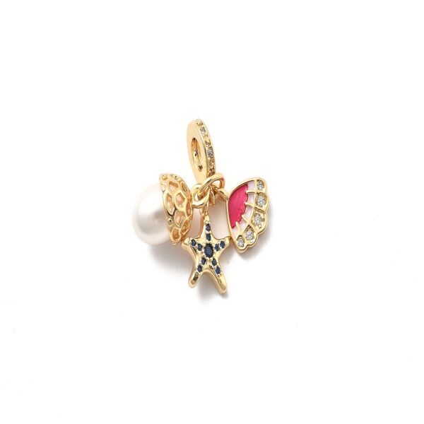 Ripatsid "Pärl, Teokarp ja Meritäht" (Brass 18K Kullatud)