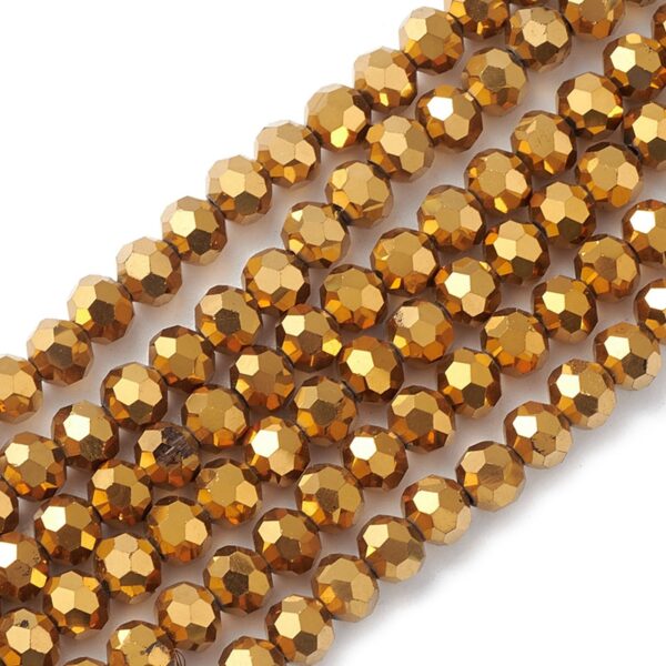 Lihvitud Klaashelmed Electroplated "Gold" 5x6mm