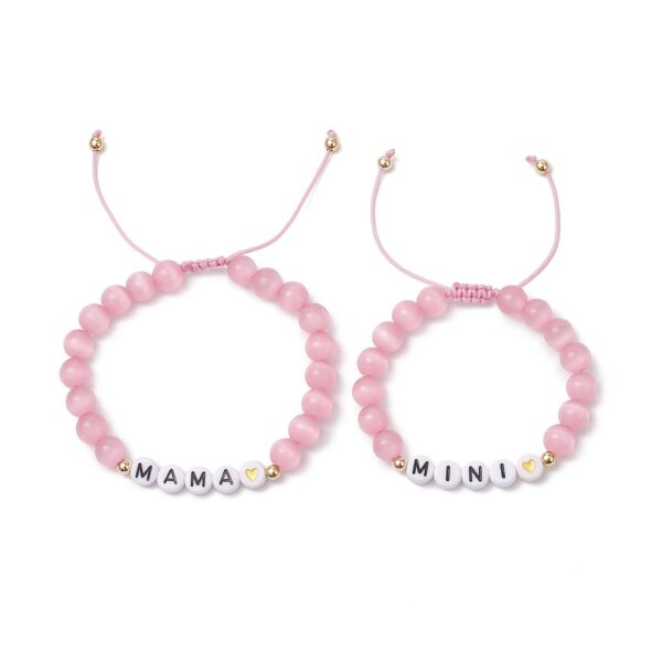 Käevõrude komplekt Roosa Kassisilm "Mama&Mini"