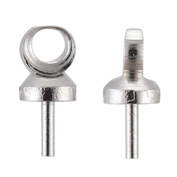Otsakinnis Pooleldi puuritud kivile 7x2.5mm (Brass; Platinum)