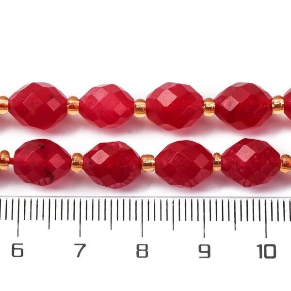 Nat. Jadeiit Lihvitud "Red" 9.5x7.5~8mm (värvitud)