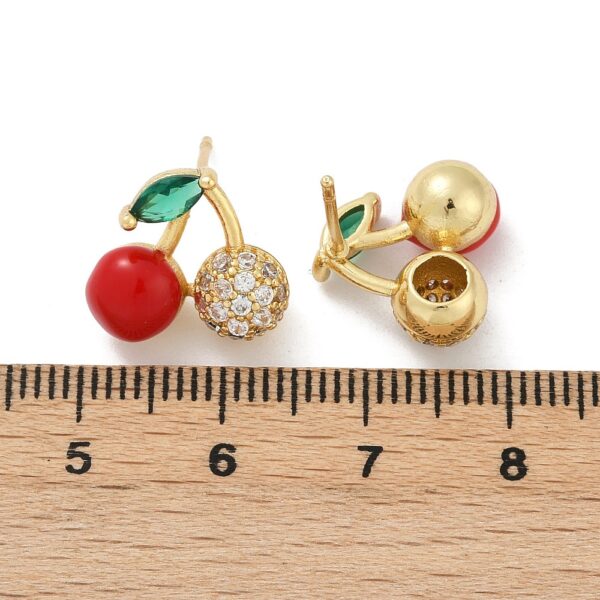 Stud Kõrvarõngad "Kirsid" BMPCZ 18K Kullatud 12.5x14mm