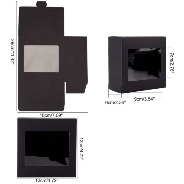 Kinkekarp Volditav 12x12x6cm (Black)