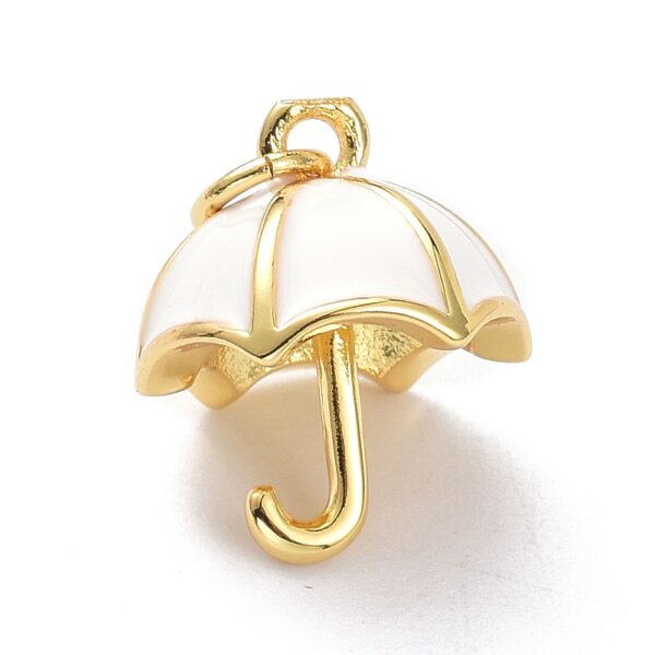 Ripats "Vihmavari" 15x13mm (18K Kullatud, White)