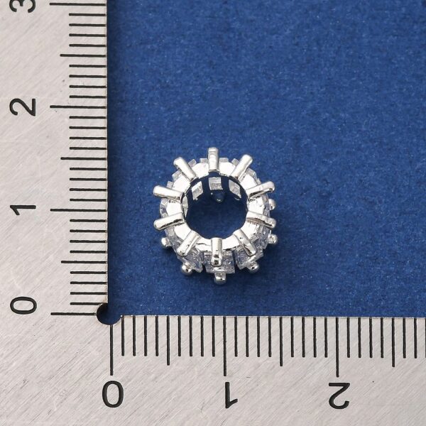 Metallhelmes Tsirkoonidega 11x6.5mm (Brass; Silver)