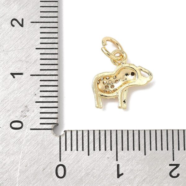 Ripats "Kristallidega Elevant" 11x11x2mm (BMPCZ 18K Kullatud)