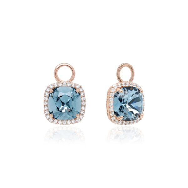 925 Hõbe kõrvarõngaripatsid Denim Blue, rose gold
