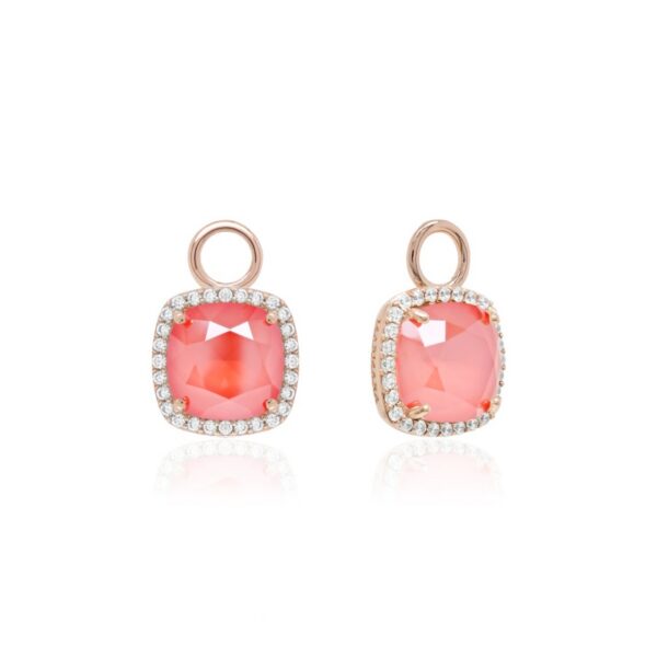 925 Hõbe kõrvarõngaripatsid Light Coral, rose gold