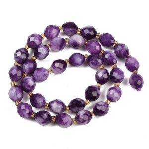 Nat. Valge Jadeiit Lihvitud "Purple" 9x10mm (värvitud)