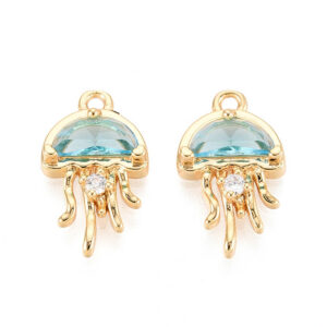 Ripats "Sinine Meduus" 17x10x3mm (BMPCZ 18K Kullatud)