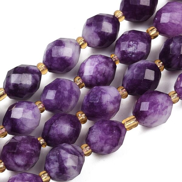 Nat. Valge Jadeiit Lihvitud "Purple" 9x10mm (värvitud)