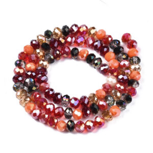 Lihvitud Klaashelmed Paelal "Red" 5.5~6x5mm