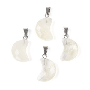 Ripats Nat. Kollane Kvarts "Kuu" 18.5~19.5x10~11.5x5.5~6mm (Stainless Steel)