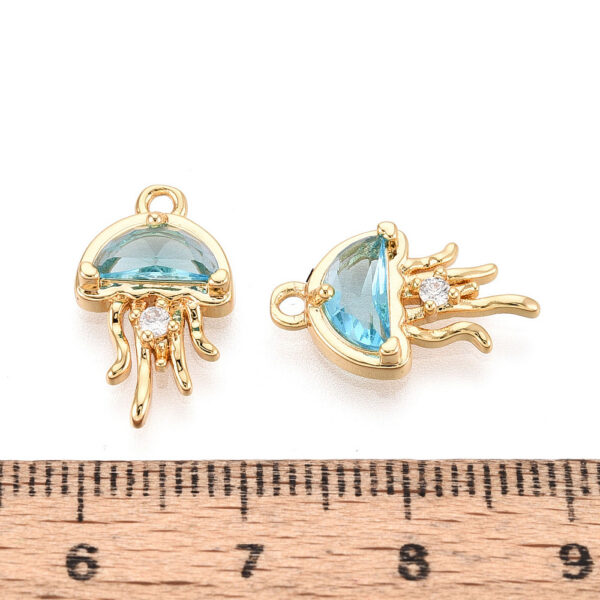 Ripats "Sinine Meduus" 17x10x3mm (BMPCZ 18K Kullatud)