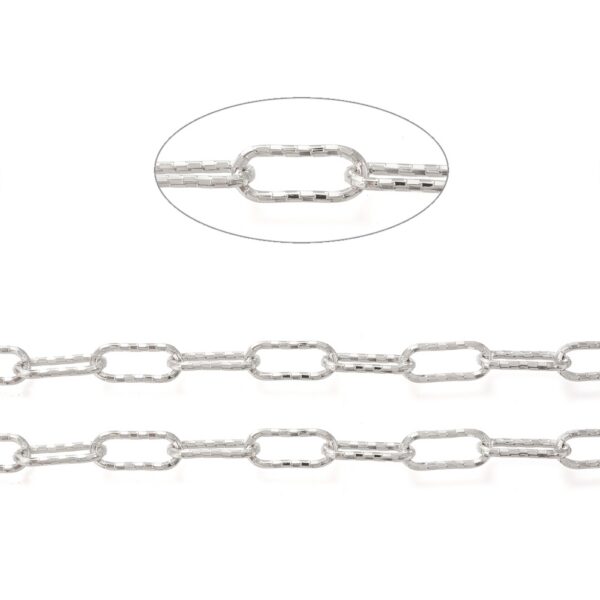 Universaalkett "Paperclip" 17.5x7.5x1.5mm (Brass; Platinum)