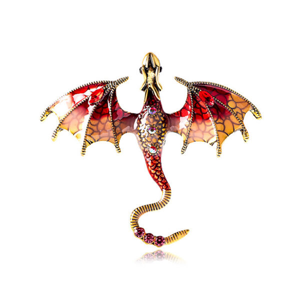 Pross "Draakon" 61x71x11mm (Antique Golden; Red)