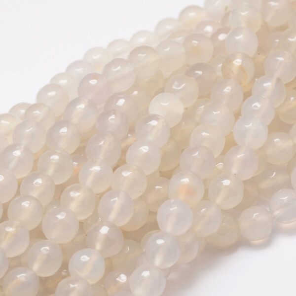 Nat. Ahhaat Lihvitud "Creamy White" 10mm