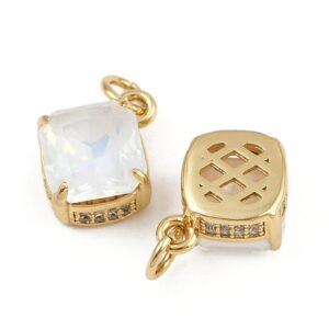 Ripats Tsirkoon "Romb" 13.5x11x6.5mm (Brass 18k Kullatud)