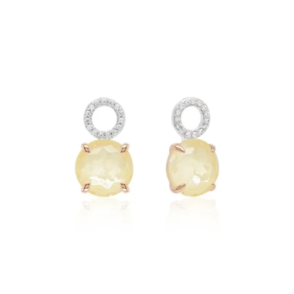 925 Hõbe kõrvarõngaripatsid Soft Yellow Ignite, rosè