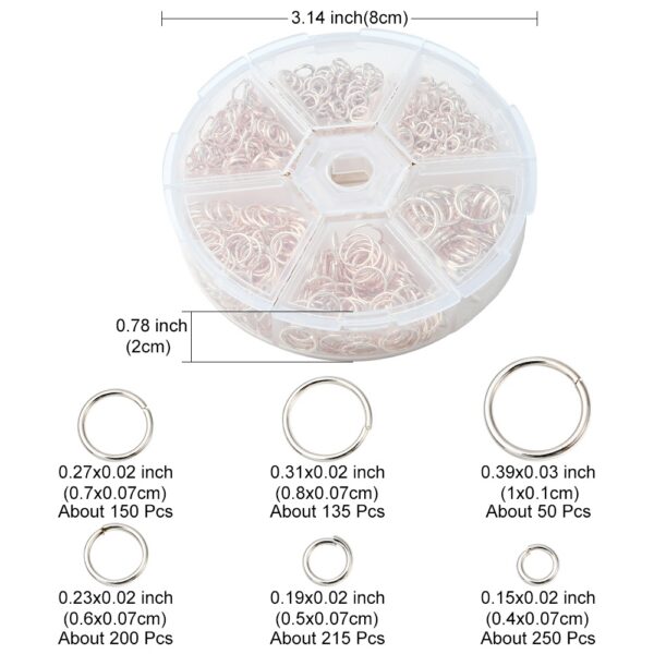 Rauast Ühendusrõngaste komplekt 4~10x0.7~1mm (Rose Gold)