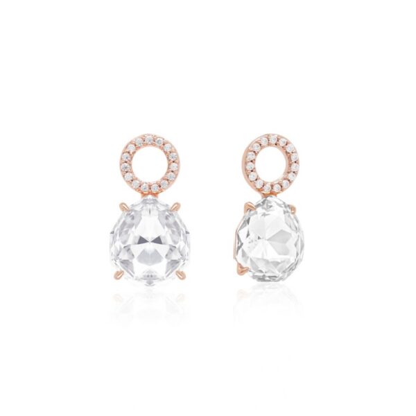 925 Hõbe kõrvarõngaripatsid Crystal, rose gold