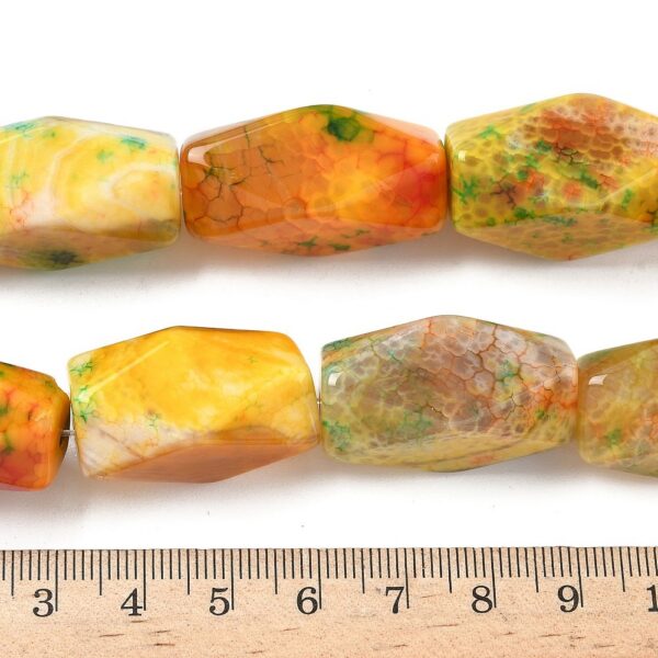 Nat. Ahhaat Romb "Orange" 30~32x14~16x14~16mm (värvitud)