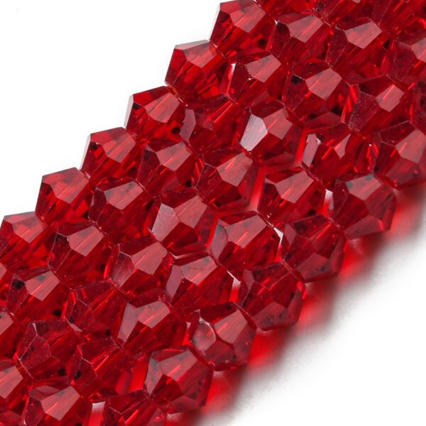 Lihvitud Klaashelmed "Bicone" 6x6mm (Dark Red)