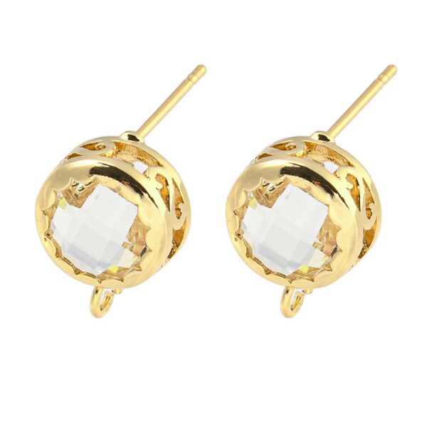 Stud Kõrvarõngatoorikud "Crystal" 14x10mm (Brass, Golden)