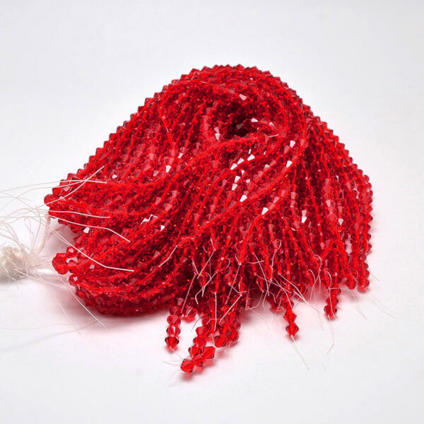 Lihvitud Klaashelmed "Bicone" 3.5~3.8x3mm (Red)