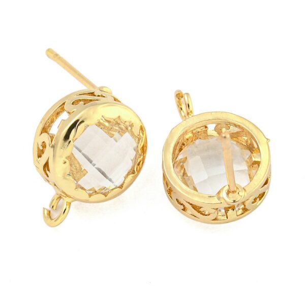 Stud Kõrvarõngatoorikud "Crystal" 14x10mm (Brass, Golden)
