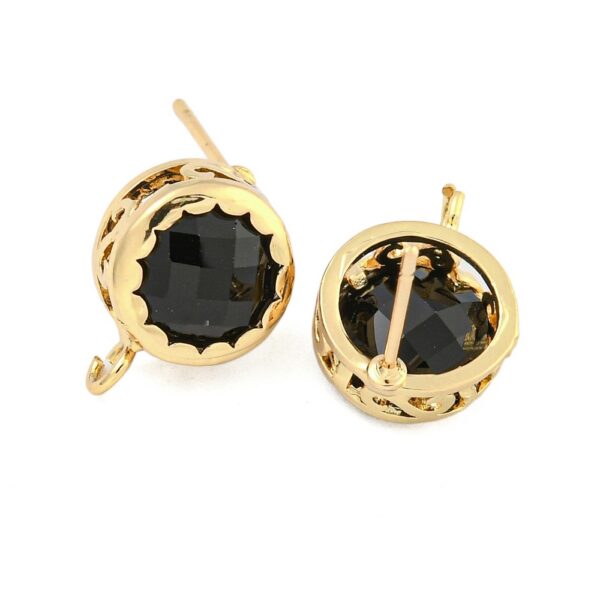 Stud Kõrvarõngatoorikud "Black" 14x10mm (Brass, Golden)