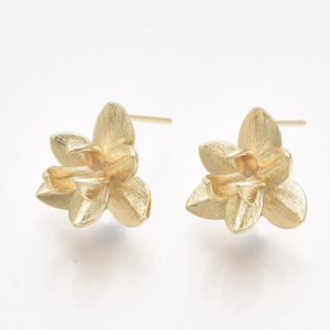 Stud Kõrvarõngatoorikud "Lill" 13.5x15mm (Brass 18K Kullatud)