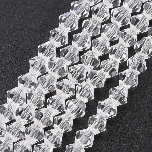 Lihvitud Klaashelmed "Bicone" 3.5~3.8x3mm (Crystal)
