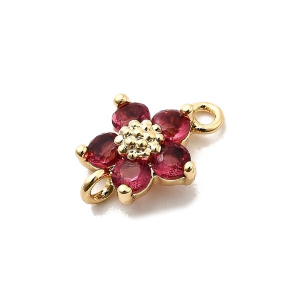 Ühendaja "Tsirkoonidega Lill" 10.5x7.5x3.5mm (Brass, 18K Kullatud)