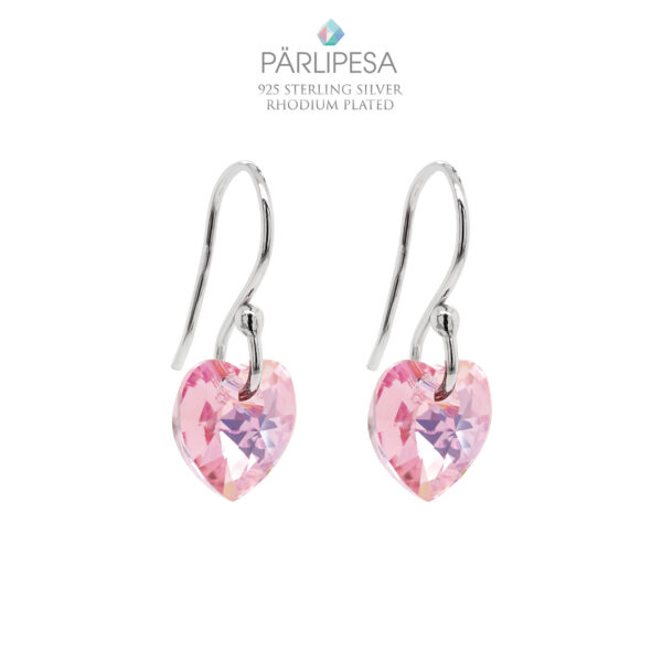 Kõrvarõngad SA 925 Heart 10 Light Rose AB