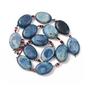 Nat. Mõraline Tuliahhaat Ovaal "Steel Blue" 24~26x16~18x9~11mm (värvitud)