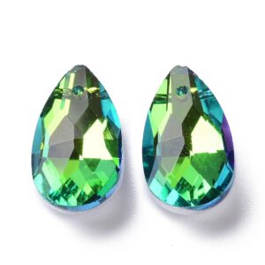 Lihvitud Klaashelmes "Tilk" 16x9x5mm (Green)