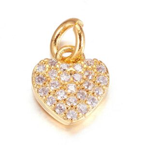 Ripats "Kristallidega Süda" 9x8x2mm (BMPCZ; Golden)