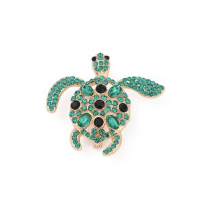 Pross "Kristallidega Kilpkonn" 40x44mm (Golden; Green)